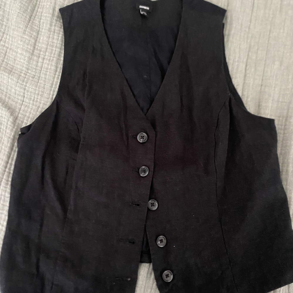 Express Charcoal Button-Up Vest